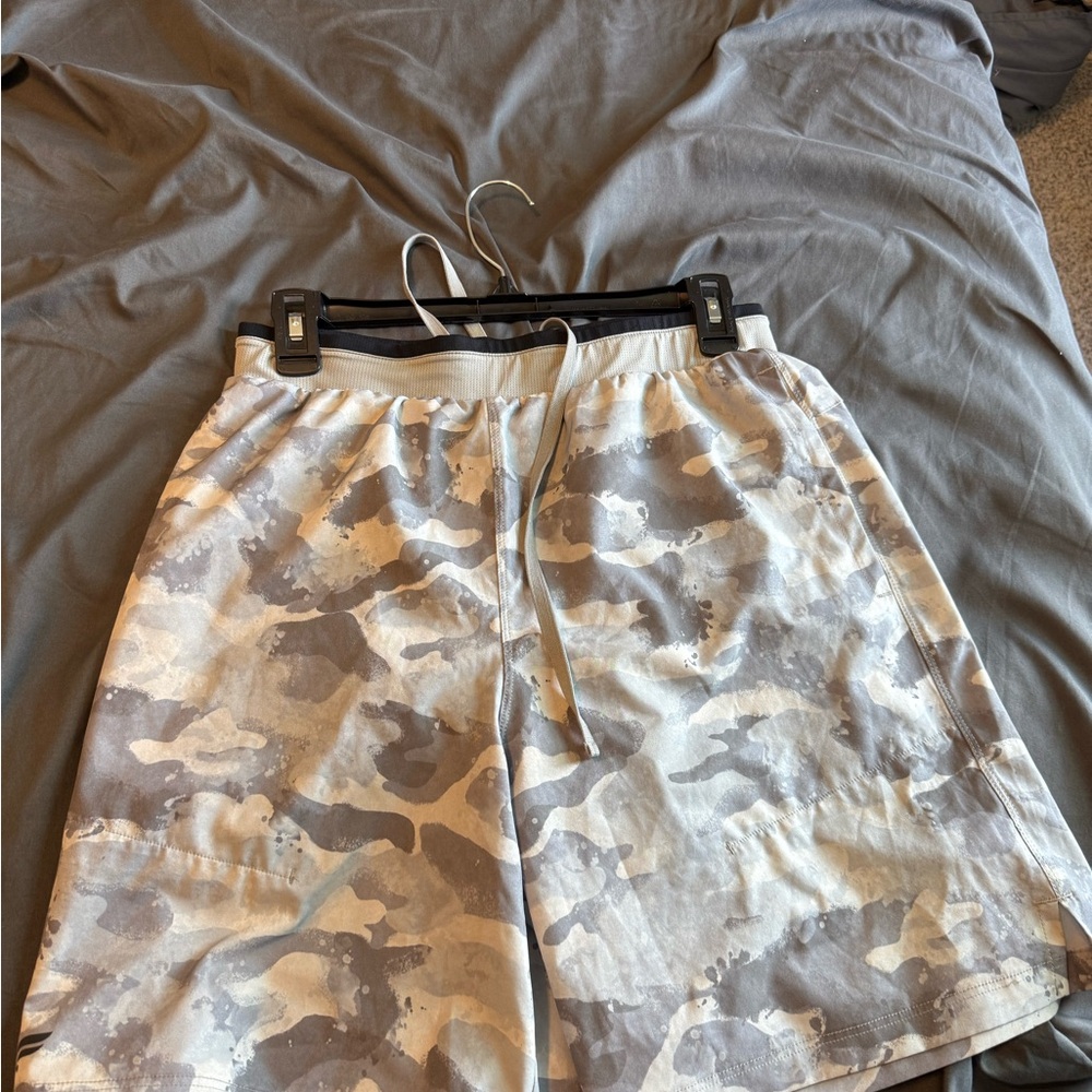 Fabletics Gray Camouflage Athletic Shorts